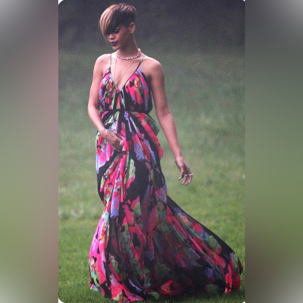 Mara Hoffman Floral Chiffon Mini Dress